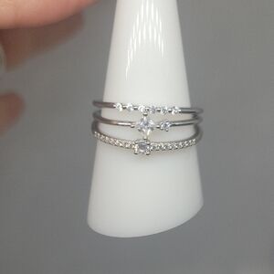 Elegant Silver Stacking Ring Set